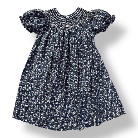 Rosalina | Vintage Floral Smocked Dress (2T) - Picture 4 of 6